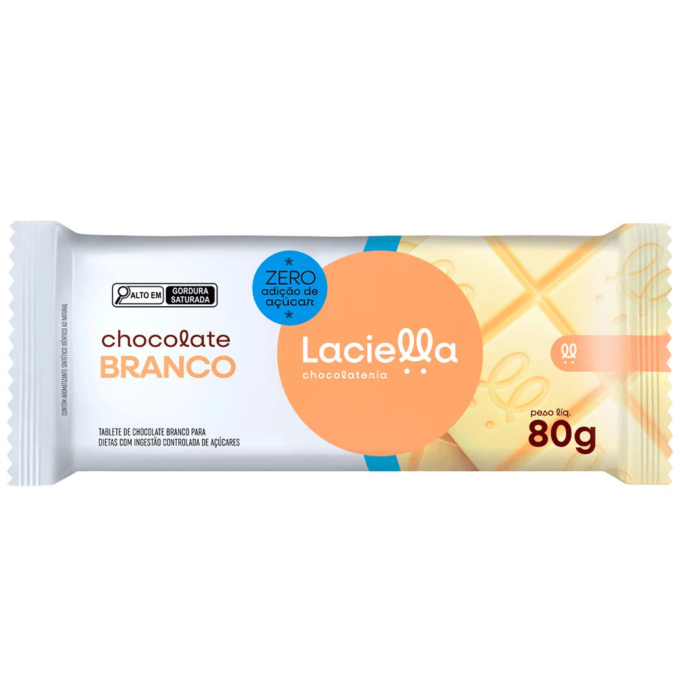 Laciella Chocolate Branco Zero Acucar 80G