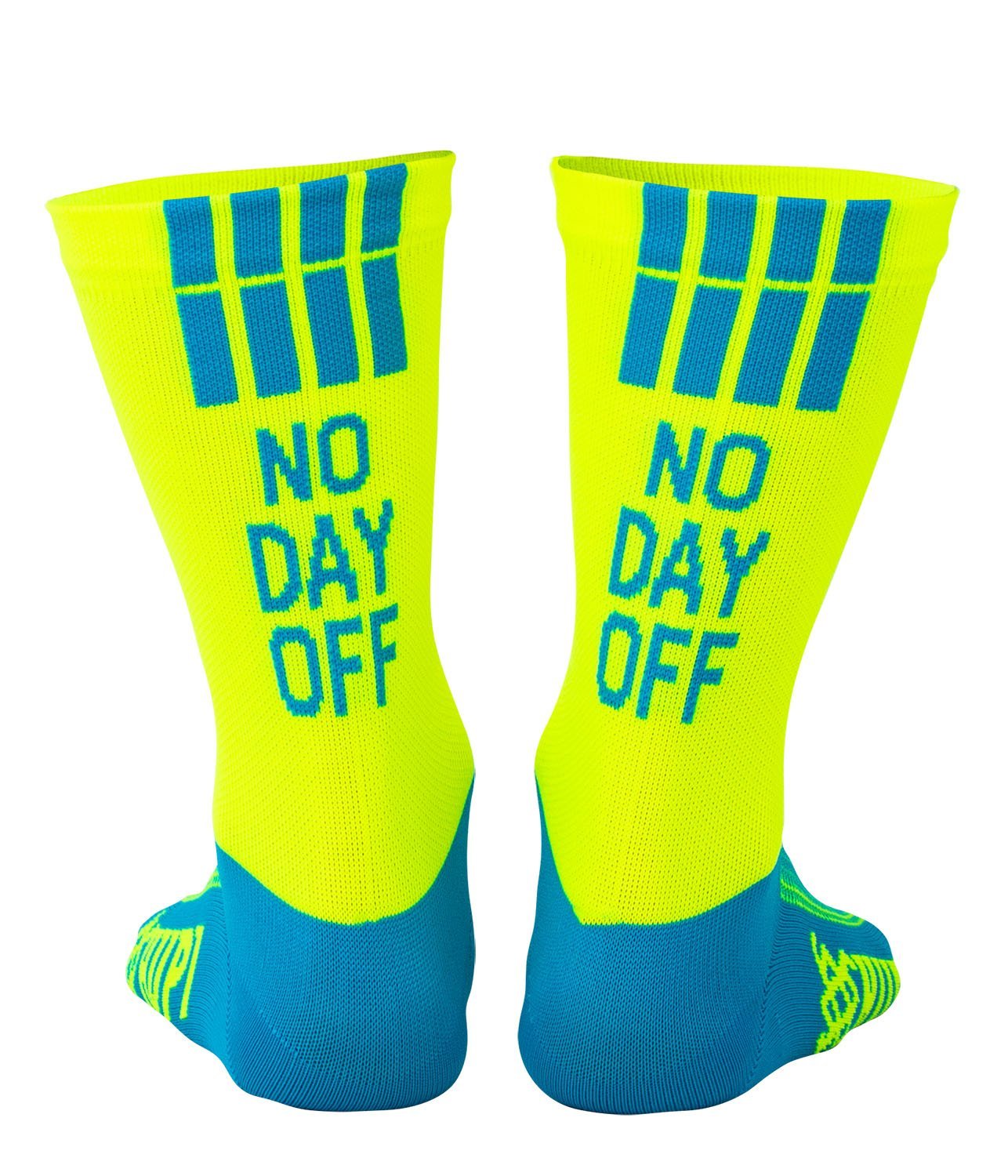 Meia HUPI No Day Off Amarelo Neon/Azul - LT para pés menores 34-38
