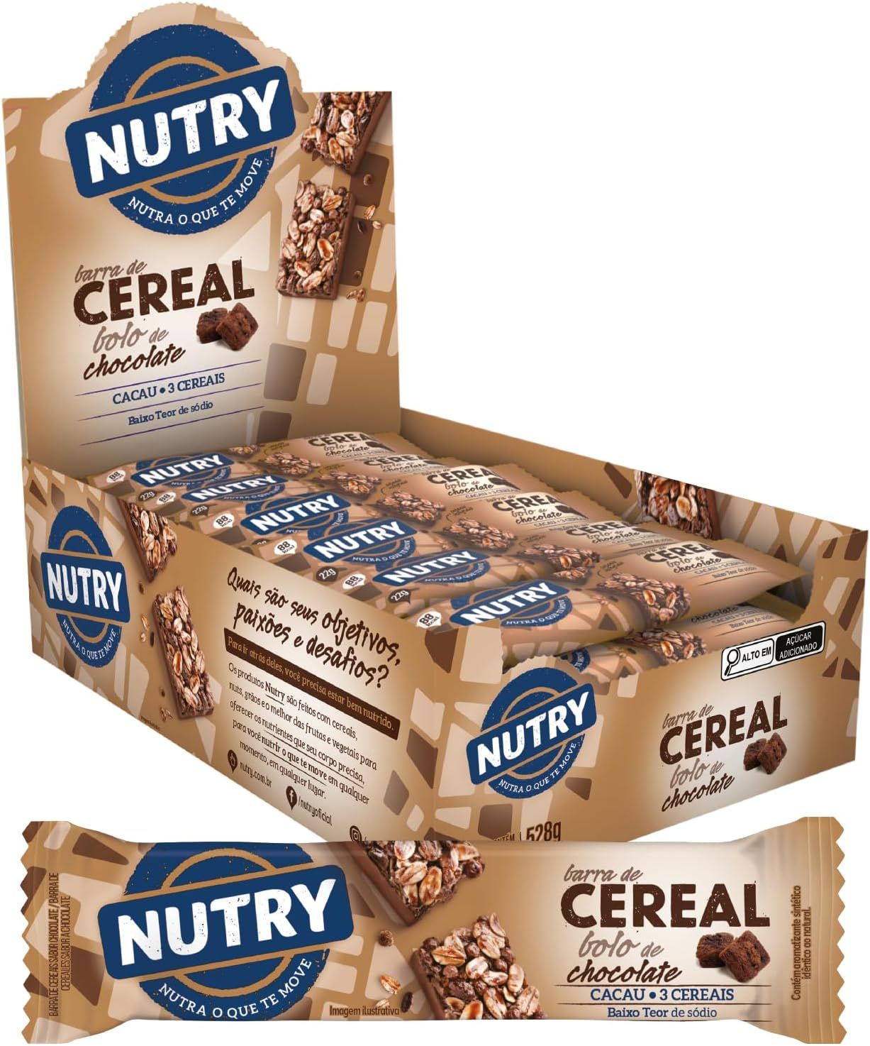 Nutry Barra De Cereais Bolo De Chocolate 22G