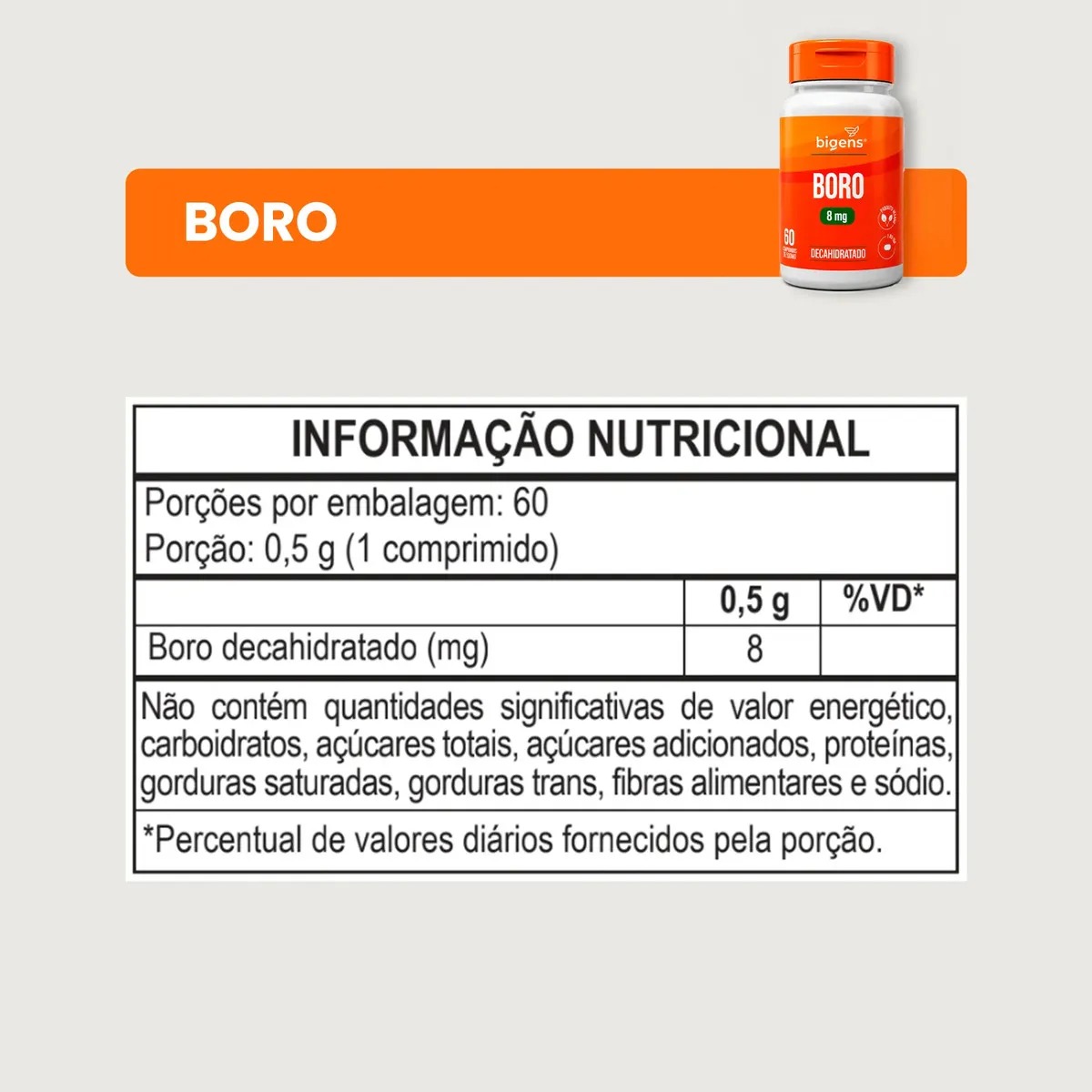 Bigens Boro 8Mg 60 Caps - Imagem 2