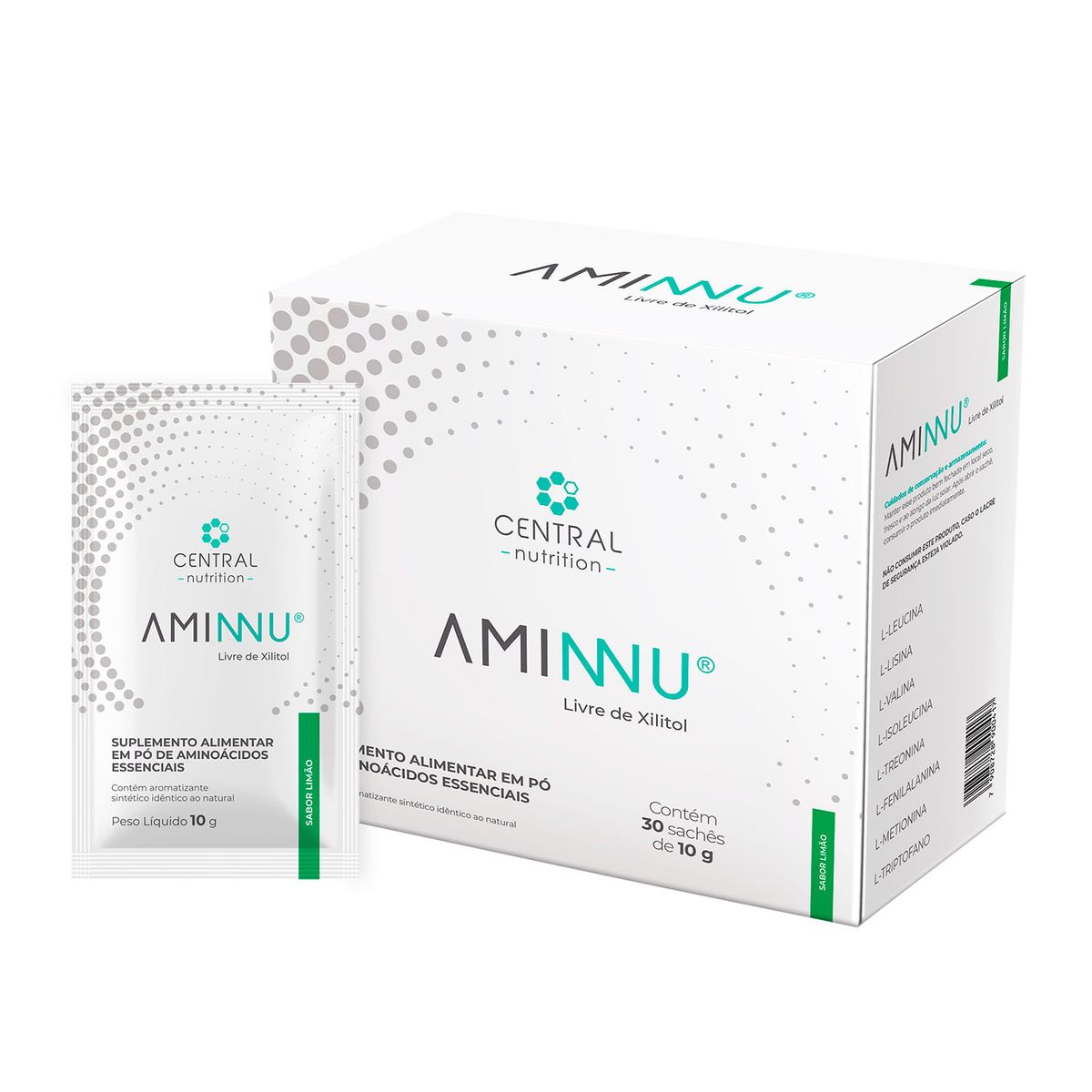 Central Nutrition Aminnu Livre De Xilitol Limao 30 Saches