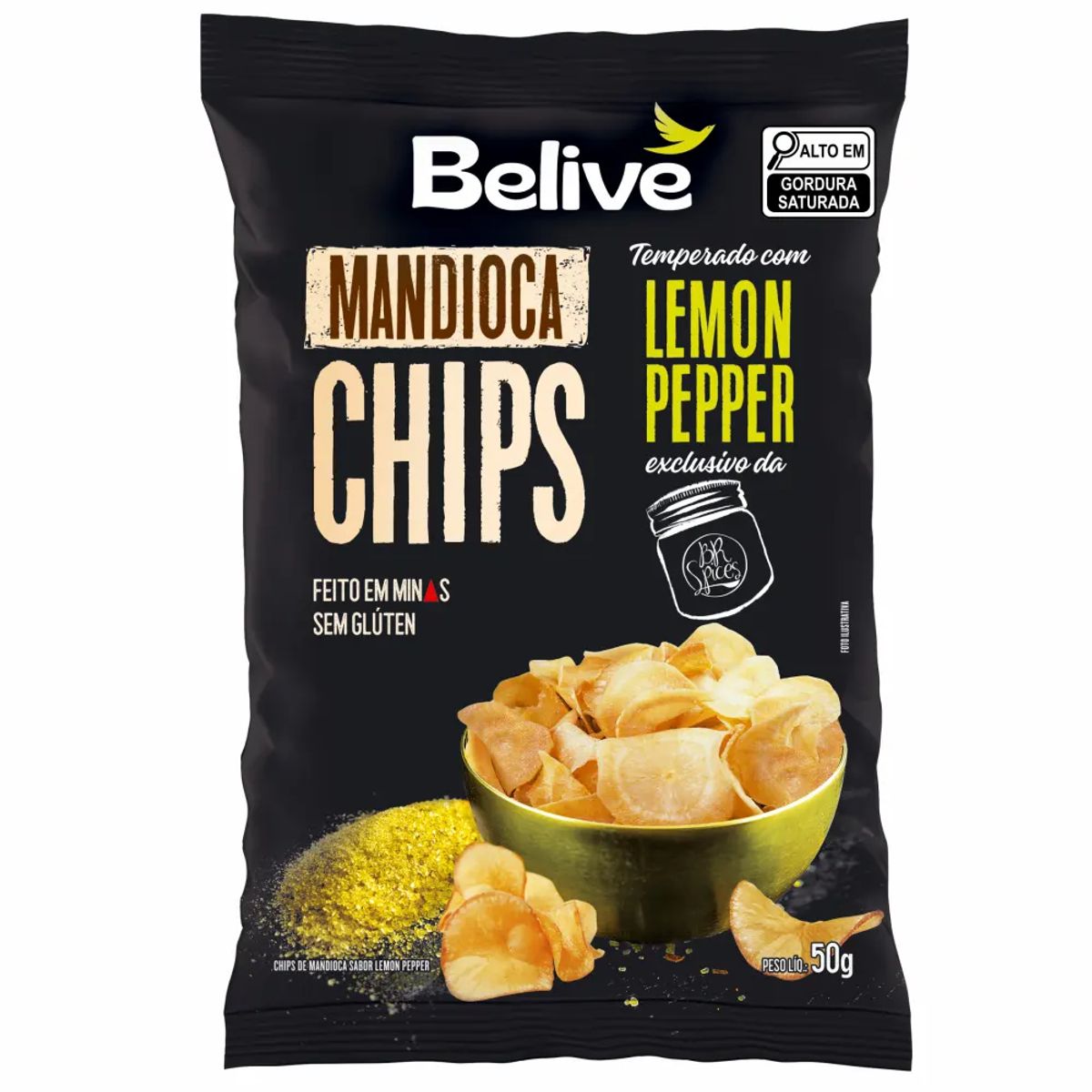 Belive Chips Mandioca Lemon Pepper 50G