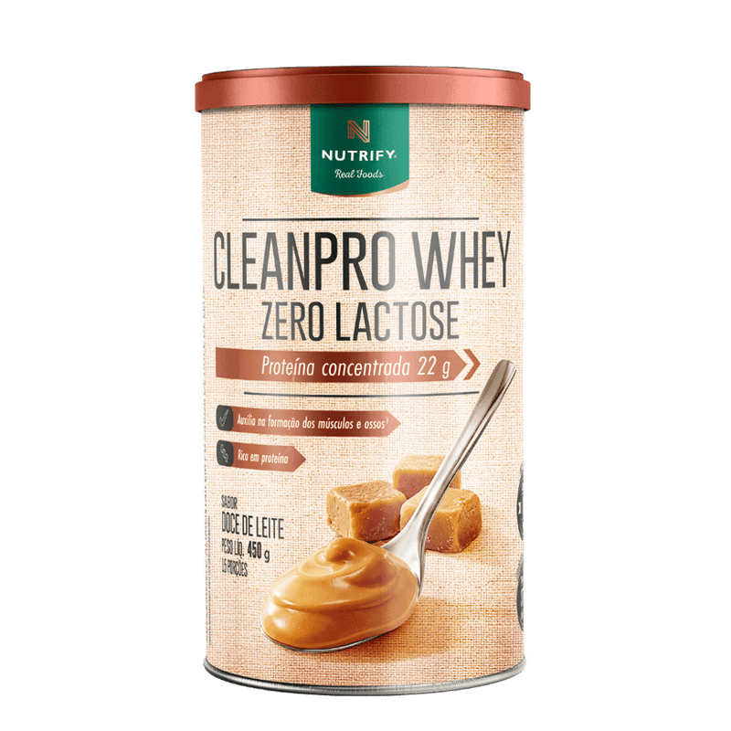 Nutrify Cleanpro Whey Zero Lactose Doce De Leite 450G